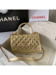 Chanel Small Flap Bag with Top Handle 92990 GOLD HY22231uT54
