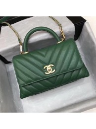 Chanel Small Flap Bag with Top Handle A92990 green HY24365nB26