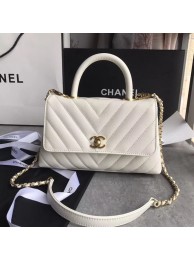 Chanel Small Flap Bag with Top Handle A92990 white HY25883Nw52