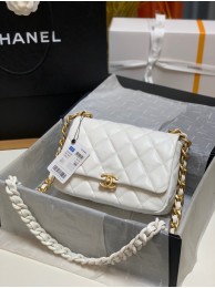 Chanel small Shoulder Bag Lambskin&Gold-Tone Metal AS3206 white HY24304Kf26