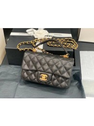 Chanel small tote bag Sheepskin & Gold-Tone Metal AS2431 black HY2806NP24