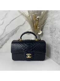 Chanel Snake skin mini flap bag with top handle AB2431 black HY12272Is53