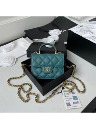 CHANEL Top Handle Micro Mini Wallet On Chain AP2200 Green HY4450sf78