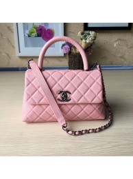 Chanel Tote Bag Light Pink Original Calfskin Leather 92990 Silver HY8609Kf26