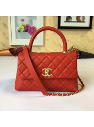 Chanel Tote Bag Red Original Calfskin Leather 92990 Glod HY22527ff76