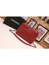 Chanel Tote Bag Red Original Sheepskin Leather A92239 Silver HY11621OG45