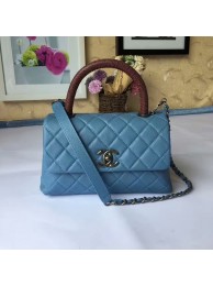 Chanel Tote Bag Skyblue Original Calfskin Leather 92990 Silver HY26900ki86