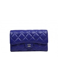 Chanel Tri-Fold Wallet Original Cannage Pattern Leather CHA31506 Blue HY20914bm74