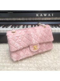 CHANEL Tweed Braided Calfskin & Gold-Tone Metal 1112 pink HY14778qB82