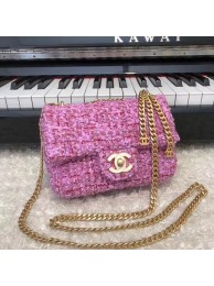 CHANEL Tweed Braided Calfskin & Gold-Tone Metal AS3113 plum HY16703cP15