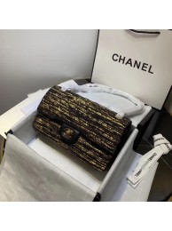 CHANEL Tweed Calfskin -Tone & Gold-Tone Metal 1112 black HY17484yC28