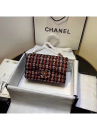CHANEL Tweed Calfskin -Tone & Gold-Tone Metal AS1116 red HY15627yk28