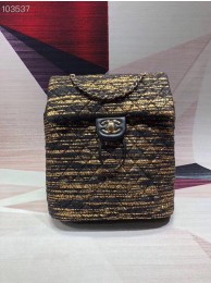 CHANEL Tweed small Backpack & gold-Tone Metal 69965 black HY16321JD63