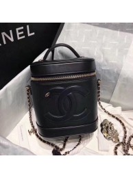 Chanel vanity case Lambskin & Gold-Tone Metal AS0323 black HY15722Ym74