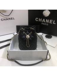 Chanel velvet Drawstring Sheepskin bag AS1894 black HY2278vX95