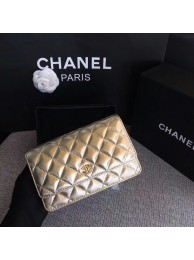 Chanel WOC Flap Bag Original Sheepskin Leather 33814A Glod HY14878cP15
