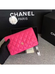 Chanel WOC Flap Bag Pink Original Sheepskin Leather 33814 Glod HY23318Mc61