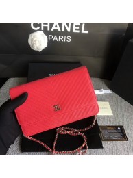 Chanel WOC Flap Shoulder Bag Pink Calfskin Leather A33814 Silver HY11318tQ92