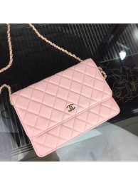 Chanel WOC mini Flap Bag Original Lambskin Leather A5373 Pink HY17590sf78