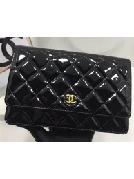 Chanel WOC mini Flap Bag Patent Leather A33814P Black HY8221rd58