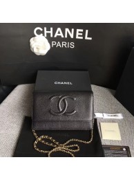 Chanel WOC Original Calfskin Leather Black Shoulder Bag 33814 Glod HY24087UF26