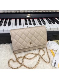 Chanel WOC Original Caviar Leather Flap cross-body bag CF33814 gold Gold chain HY9084Oj66