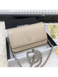 Chanel WOC Original Caviar Leather Flap cross-body bag E33814 gold silver chain HY4942XW58