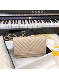 Chanel WOC Original Caviar Leather Flap cross-body bag V33814 Gold Gold chain HY6141DO87