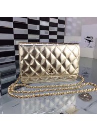 Chanel WOC Original Sheepskin Leather Flap cross-body bag CF33814 gold Gold chain HY17587rh54