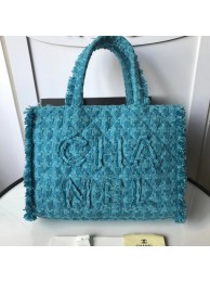 CHANEL zipped shopping bag AS0976 Turquoise HY15531Qu69
