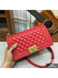 Cheap Boy Chanel Flap Shoulder Bag Sheepskin Leather 67086A Red HY57sZ66