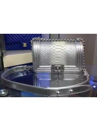 Cheap Boy Chanel Flap Shoulder Bag Snake Leather A67085 Silver HY4586ZZ98