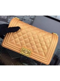 Cheap Chanel Boy Flap Shoulder Bag Gold Original Calfskin Leather A8708 Gold HY26654sJ42
