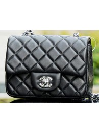Cheap Chanel Classic MINI Flap Bag Black Sheepskin A37585 Silver HY19402sZ66