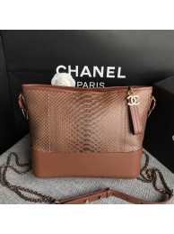 Cheap Chanel Gabrielle Shoulder Bag Original Python Leather A93842 Brown HY25242sZ66