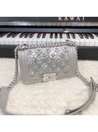 Cheap Chanel Leboy Original Calfskin leather Shoulder Bag E67085 silver & silver-Tone Metal HY20281ZZ98