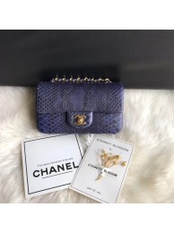 Cheap Chanel Mini Flap Bag Python & Gold-Tone Metal A69900 dark blue HY8817sZ66