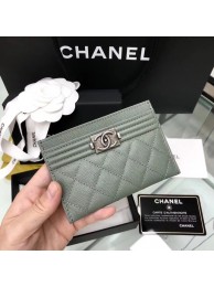Cheap Copy BOY CHANEL Card Holder A84431 green HY21140Eq45