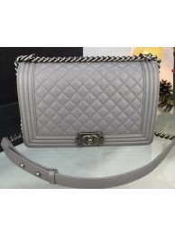 Cheap Copy Boy Chanel Flap Bags Original Grey Cannage Pattern A67088 Silver HY22600Eq45