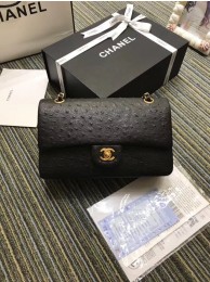 Cheap Copy Chanel classic handbag ostrich A01112 black HY17490Eq45