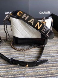 Cheap Copy Chanel gabrielle small hobo bag S0865 white&black HY8730Eq45