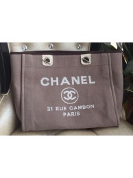 Cheap Copy Chanel Medium Canvas Tote Shopping Bag A1679M Grey HY21505Eq45