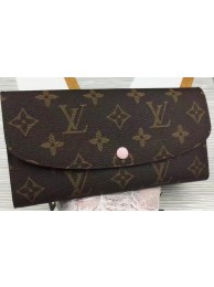 Cheap Copy Louis Vuitton Monogram Canvas Emilie Wallet M60696 Pink HY20410Eq45
