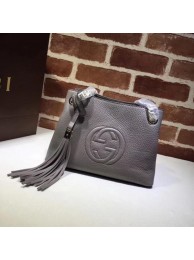Cheap Fake Gucci Soho Small Tote Bag Calfskin Leather 387043 Grey HY25310BC48