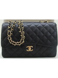 Cheap Fashion Chanel Original Caviar Leather Classic Flap Bag A28600 Black Gold HY5681ZZ98