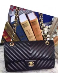 Copy 1:1 Chanel 2.55 Series Flap Bag Lambskin Chevron Leather A05475 Black HY10703xD64