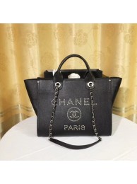 Copy 1:1 Chanel Original Caviar Leather Tote Shopping Bag 92565 black HY3038xD64