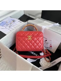 Copy Best Chanel vanity case Lambskin, Shiny Crumpled Calfskin & Gold-Tone Metal AS2179 Pink HY22704Qc72