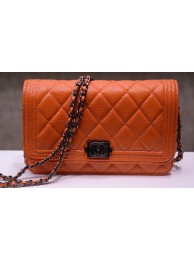 Copy Boy Chanel mini Flap Bags Bright Cannage Pattern A33815 Orange HY12605Ey31