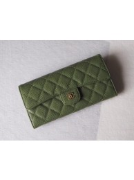 Copy Chanel Classic Flap Wallet A31506 green Gold-Tone Metal HY18457Kn92